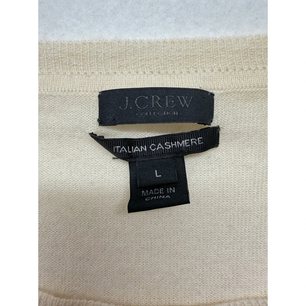 J.Crew Collection 100% Italian Cashmere Nautical Anchor Striped Sweater L